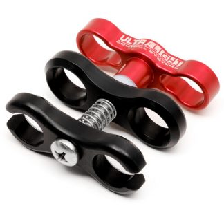 Ultralight Ball Clamp with Cutout and Splashy Red T-Knob